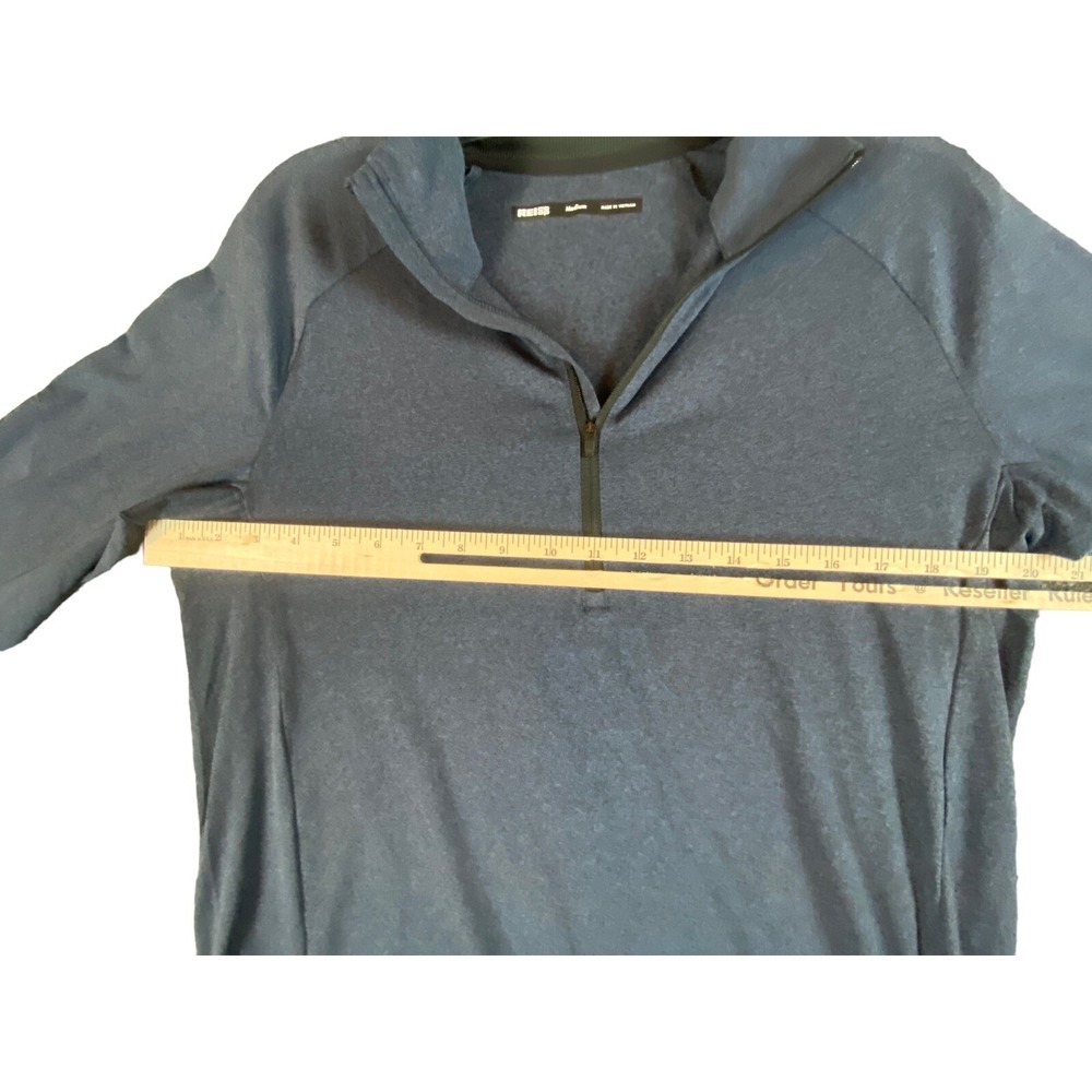 REI 1/4 ZIP  Pullover Shirt Mens Medium Blue Reflective hiking outdoors athletic - Picture 9 of 10
